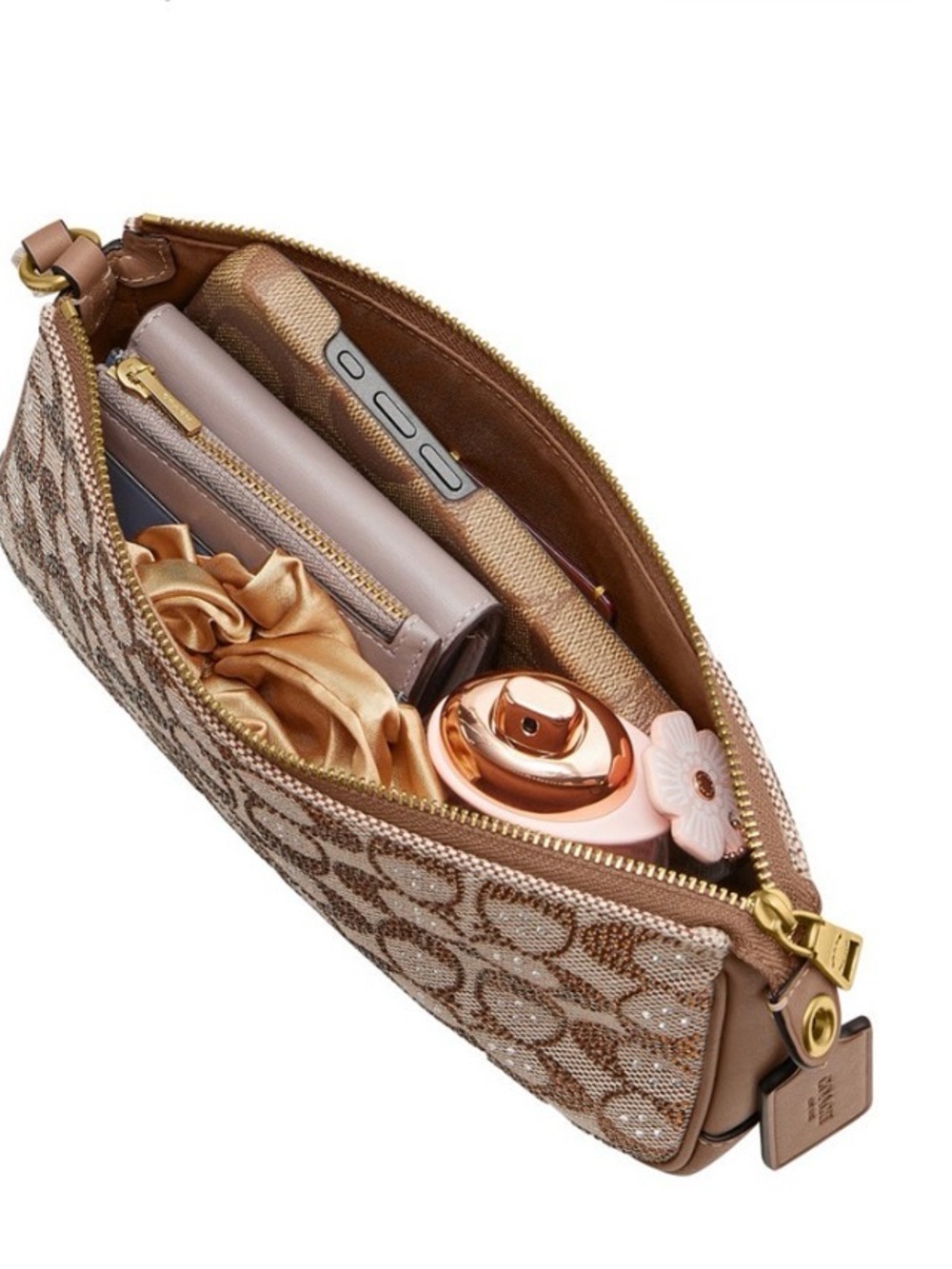 Coach Crystal Signature Plaza 22 Jacquard Shoulder sold out on Coach site NWT - Picture 7 of 15